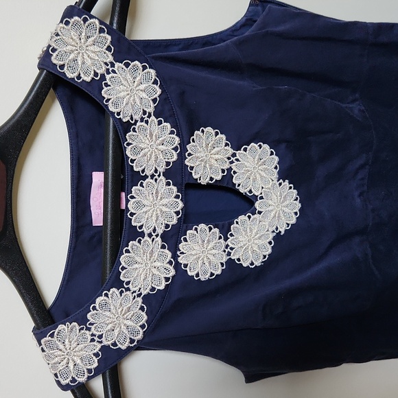 Lilly Pulitzer Dresses & Skirts - LILY PULITZER NAVY FLORAL DRESS 4